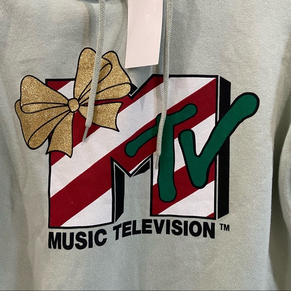 NWT Women’s MTV Holiday Hooded Graphic Pullover Sweatshirt - Picture 5 of 5